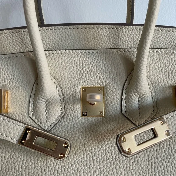 30CM Classic Togo Top Handle Satchel Bag - Vanilla Cream - Picture 12 of 12